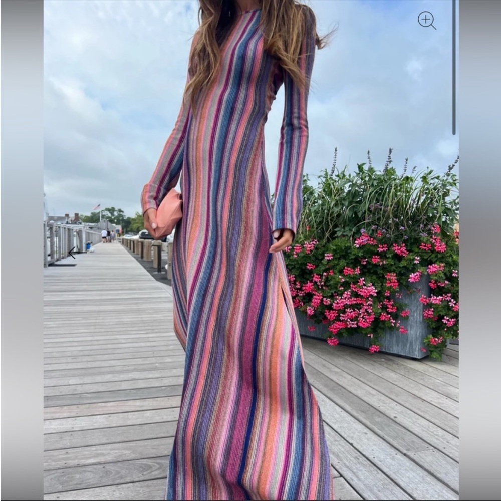 Something Navy Lurex Rainbow Dress